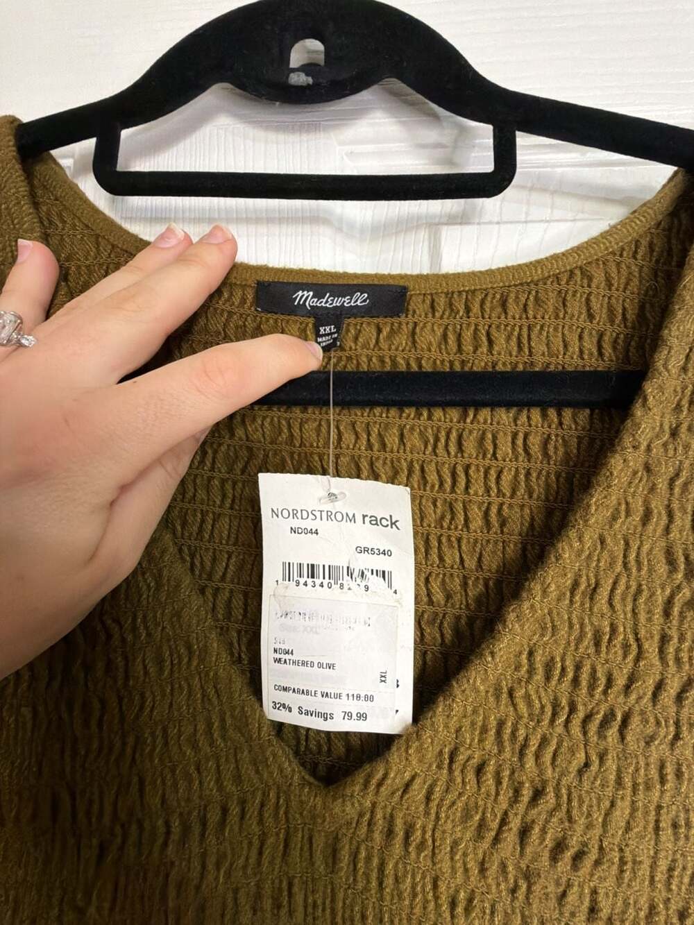 Madewell Olive Green Mini Dress NWT - Picture 2 of 9